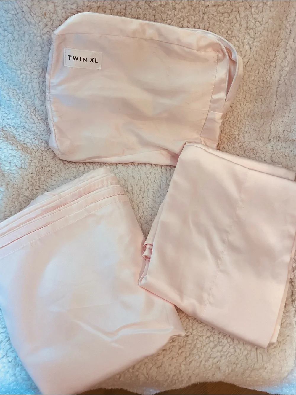 Laura Ashley Pink Satin Sheet Set (2 Flat Sheets) Twin XL